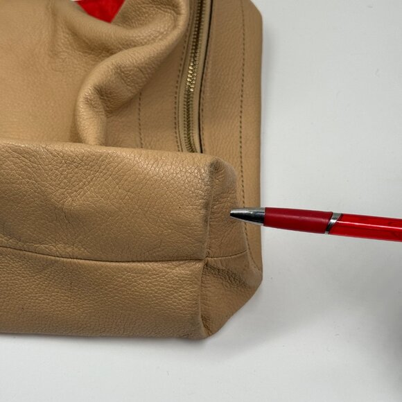 Kate Spade Mansfield Juniper Hobo Shoulder Bag Beige Leather Dual Zip Slouchy - Picture 11 of 16